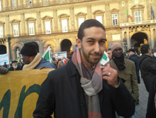Khalid Chaouki in piazza Plebiscito a Napoli