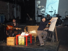 Paolo Castaldi durante il live painting a Enolibrì