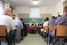 La sala del liceo San Vincenzo De' Paoli di Bologna, sede della conferenza stampa di presentazione de' Il Calciastorie - Foto di Giulia Fini