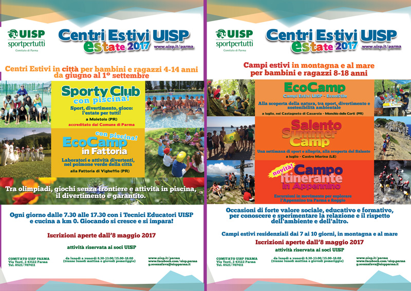 centri e campi estivi UISP 2017