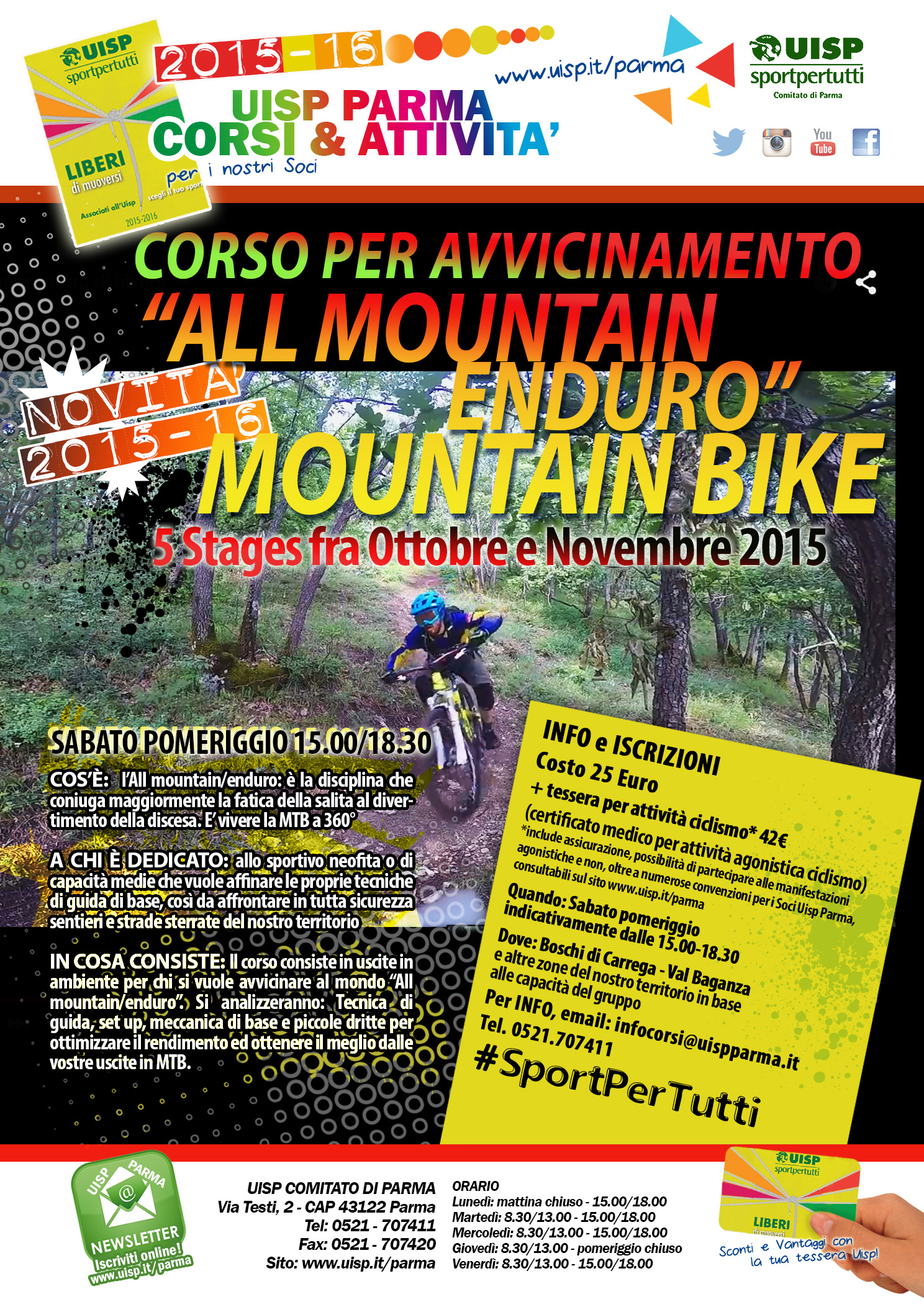 Corso All Mountain/Enduro, novità Uisp Parma 2015-16
