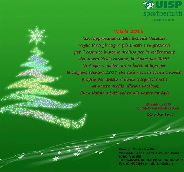 Auguri Di Buon Natale Ufficiali.Uisp Rieti Auguri Di Buon Natale