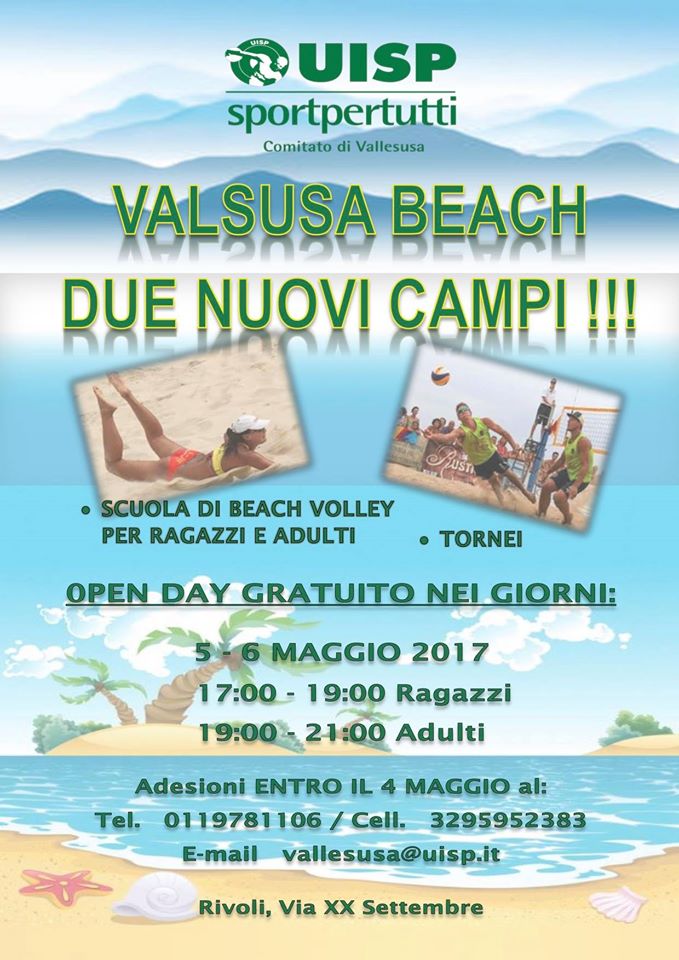 Open day gratuito di due nuovi campi di beach volley 