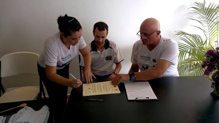 firma del gemellaggio Credito Real tennis Center- Uisp Veneto-Tc Gaiba