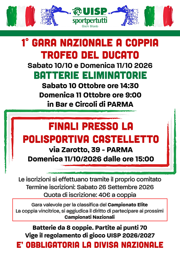 PRIMA GARA NAZIONALE COPPIA TROFEO DEL DUCATO