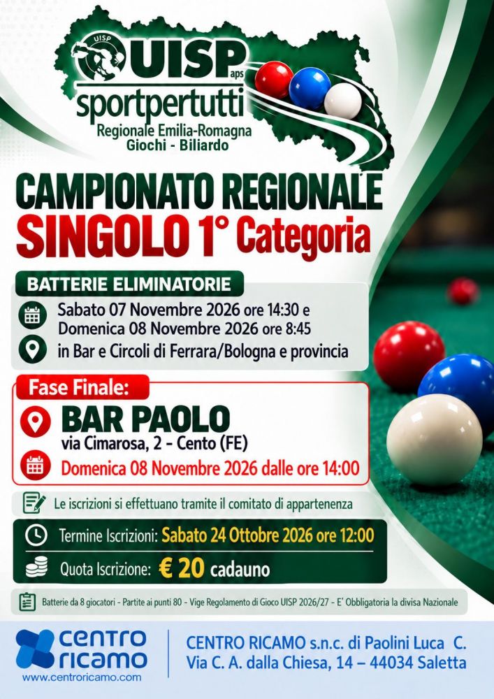 Regionale Singolo 1 cat