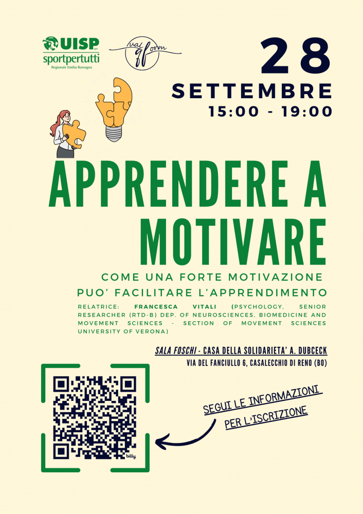 Apprendere a motivare -Locandina settembre 2024 
