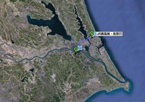 vista dal satellite della zona di Kashima e Katori