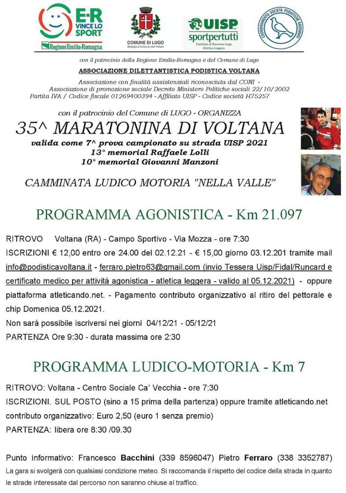 Locandina maratonina di Voltana