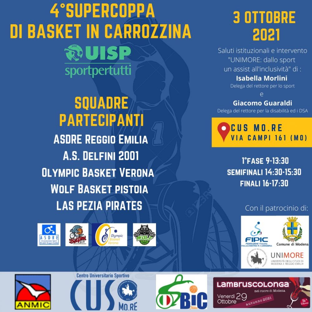 Locandina supercoppa uisp basket in carrozzina