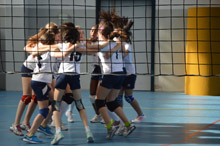 Festeggiamenti al termine di una partita delle finali regionali goivanili di Cesenatico 2014