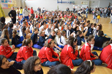 Le squadre in rassegna durante la premiazione al PalaPeep di Cesenatico