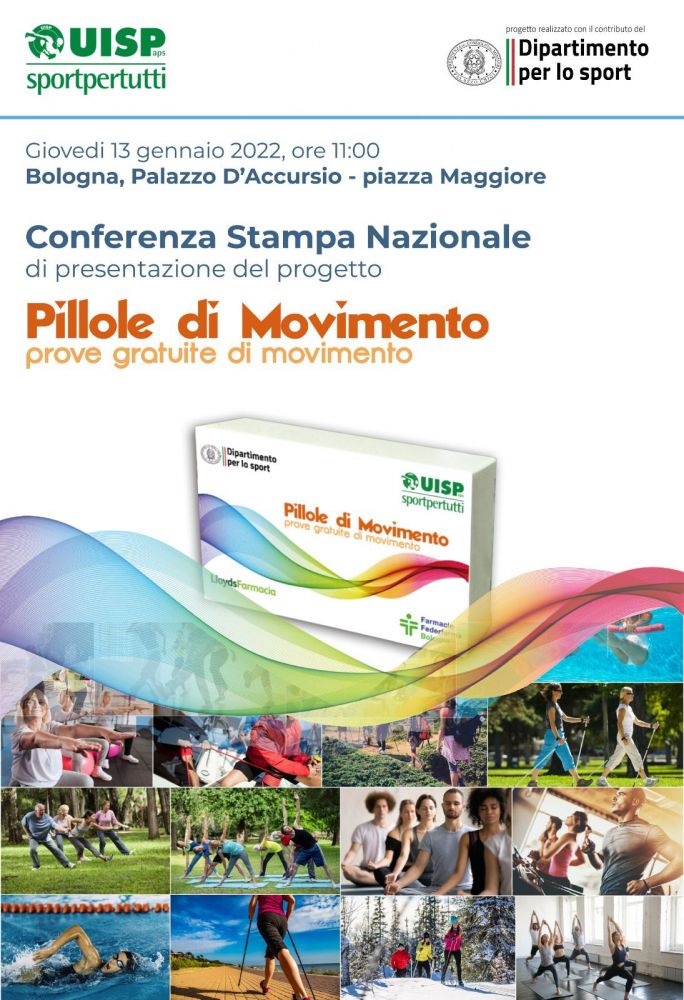 Locandina presentazione del progetto Pillole di movimento 