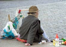 Un clochard per le strade