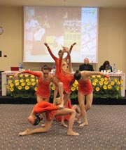 Un'esibizione di ginnastica al 7° congresso Uisp Emilia Romagna
