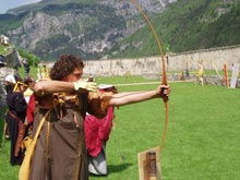 Silvia Signoretti durante una gara di tiro con l'arco