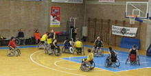 La partita di basket in carrozzina nell'edizione 2011 di "Un canestro fra deserto e favelas"