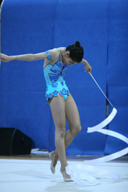 Un'esibizione di ginnastica ritmica Uisp