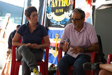 Stefania Guglielmi e Fausto Viviani al dibattito "Sport contro l'omofobia e il femminicidio" - Foto di Antonio Marcello - Shoot4Change