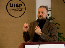 Massimo Mezzetti, assessore a sport e cultura della Regione Emilia-Romagna, durante il suo intervento al congresso regionale Uisp