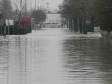Le strade di Bastiglia, a nord di Modena, come appaiono il 21 gennaio 2014