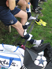 Un'immagine della  prima semifinale di calcio a 11, giocata alle 10,30 del 10 maggio al campo di Viserbella (Rn), tra il Club Giardino Modena e il Rondò Reggio Emilia