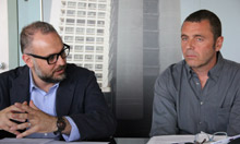 Da sinistra: Massimo Mezzetti, assessore a cultura e sport della Regione Emilia-Romagna, e Carlo Balestri, resp. organizzazione Mondiali Antirazzisti