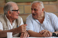 Dino Bruni ed Ercole Baldini ricordano il ciclismo degli anni Cinquanta - Foto di Fabrizio Pompei