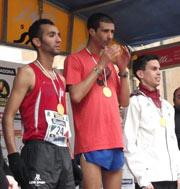 Il podio maschile della maratona di Reggio Emilia