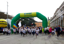 La partenza di tutti i partecipanti a Vivicittà Reggio Emilia, alle 10 di domenica 6 aprile