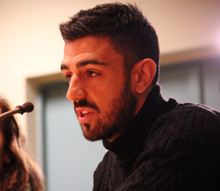 Francesco Magnanelli, capitano del Sassuolo, all'incontro con i ragazzi del Volta per Il Calciastorie