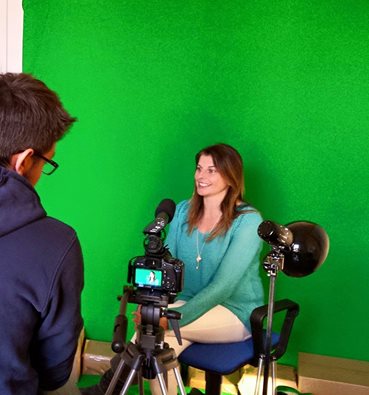 Katia Serra intervistata negli uffici Uisp Emilia Romagna