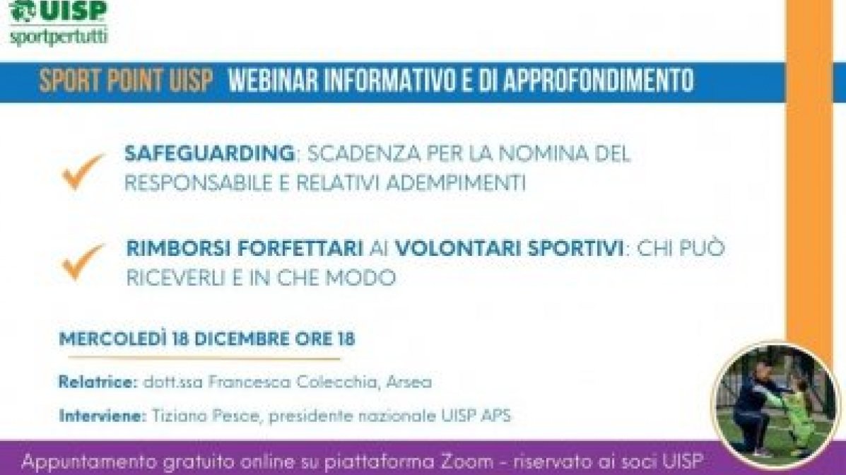 Sport Point Uisp, al via i nuovi webinar gratuiti di consulenza