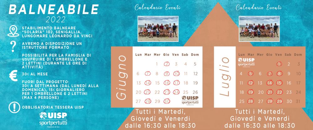 Calendario giugno-luglio per social