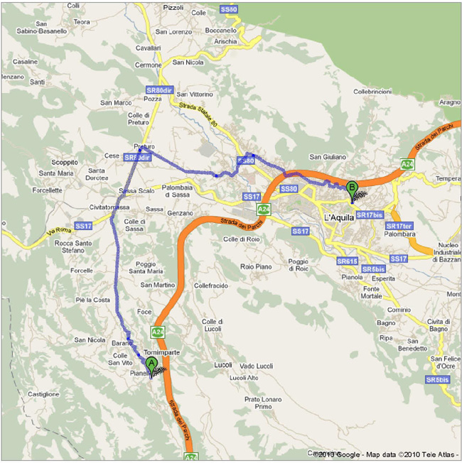 MAPPA TORNIMPARTE - LAQUILA