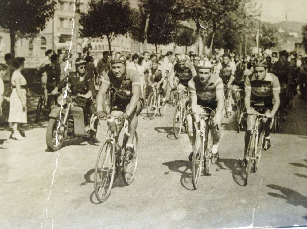 Partenza stessa gara al Ponte Rosso. Da sx Paolo Taddei, Ubaldo Vannini, Luciano Baccetti