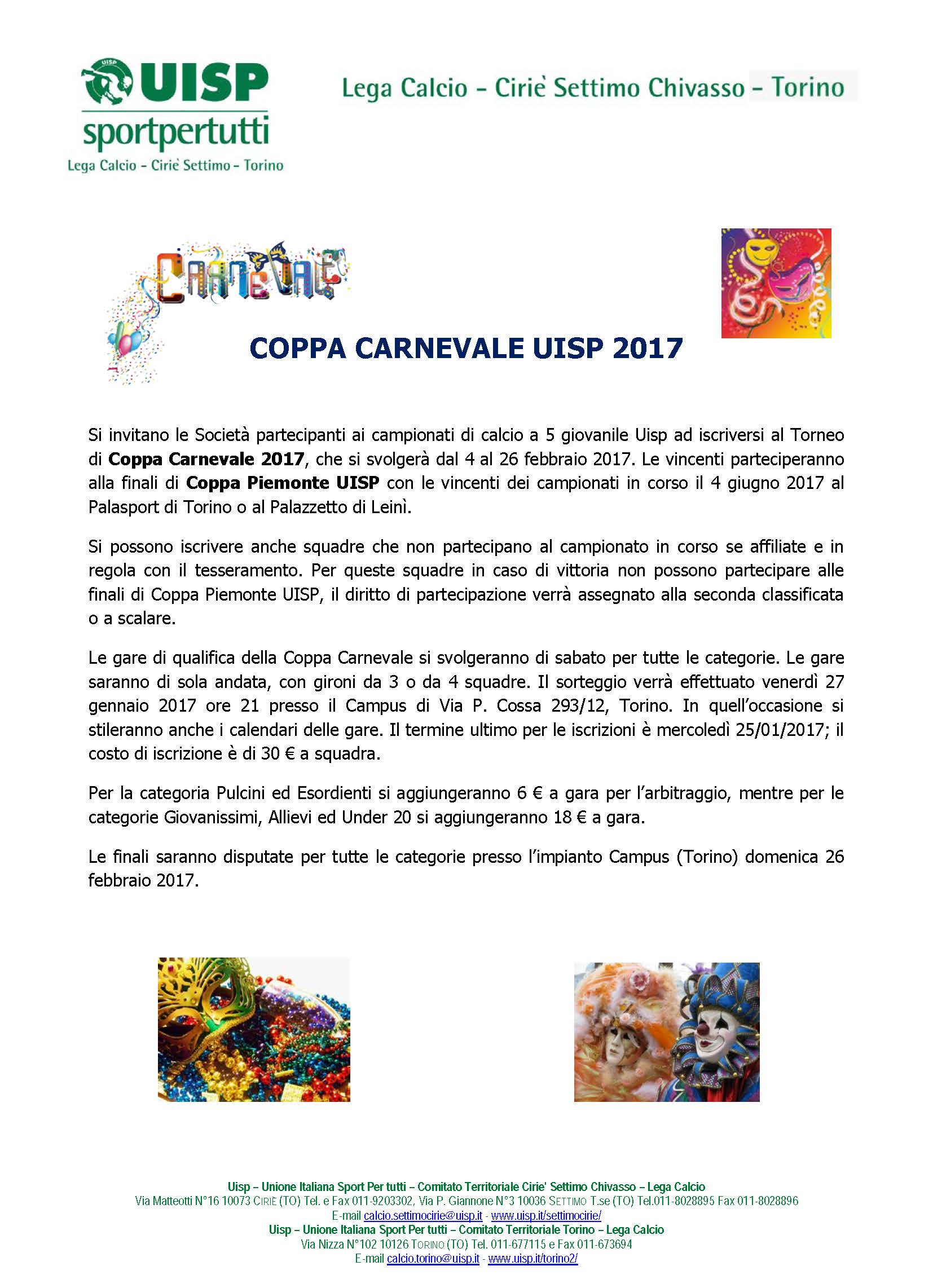 coppa carnevale 2017