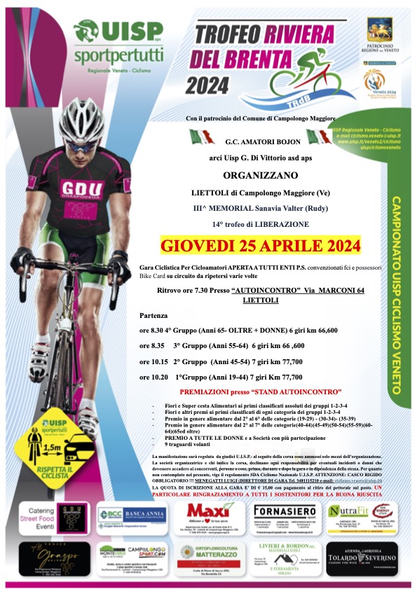 volantino GARA 25 APRILE 2024